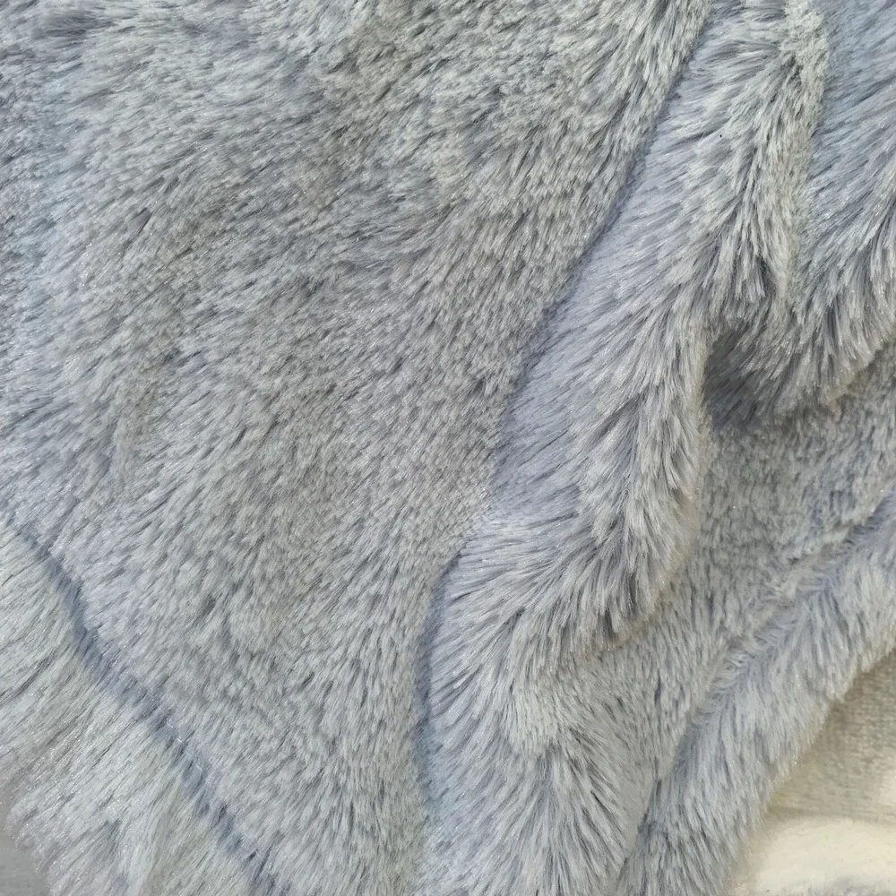 NUBY Blue Grey Knit Stripe‎ Bear Baby Blanket Furry Holding Security Lovey NWOT